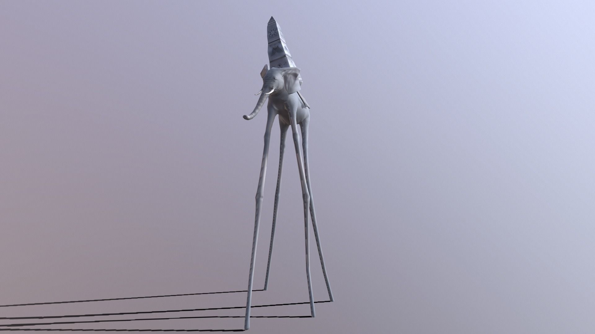 Tribute to Dali The elephants Low-poly 3D model_16