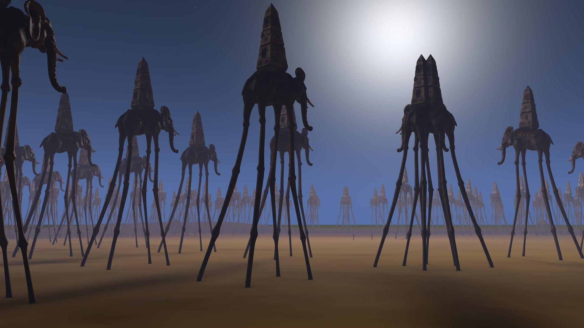 Tribute to Dali The elephants Low-poly 3D model_15