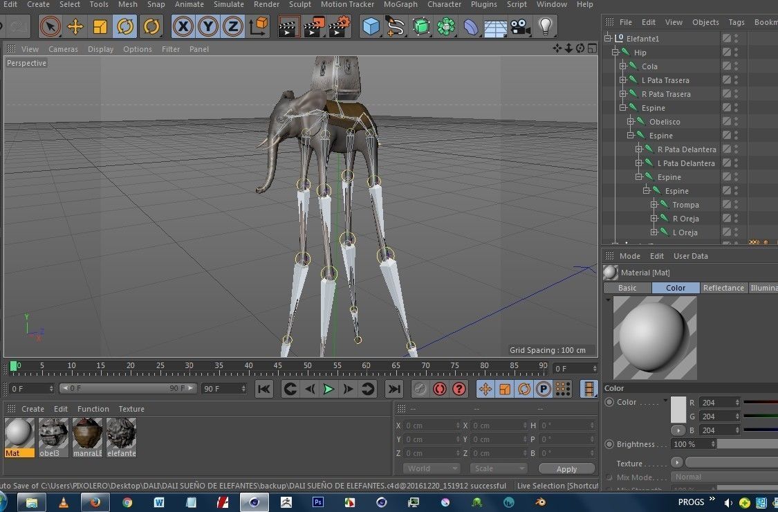 Tribute to Dali The elephants Low-poly 3D model_7