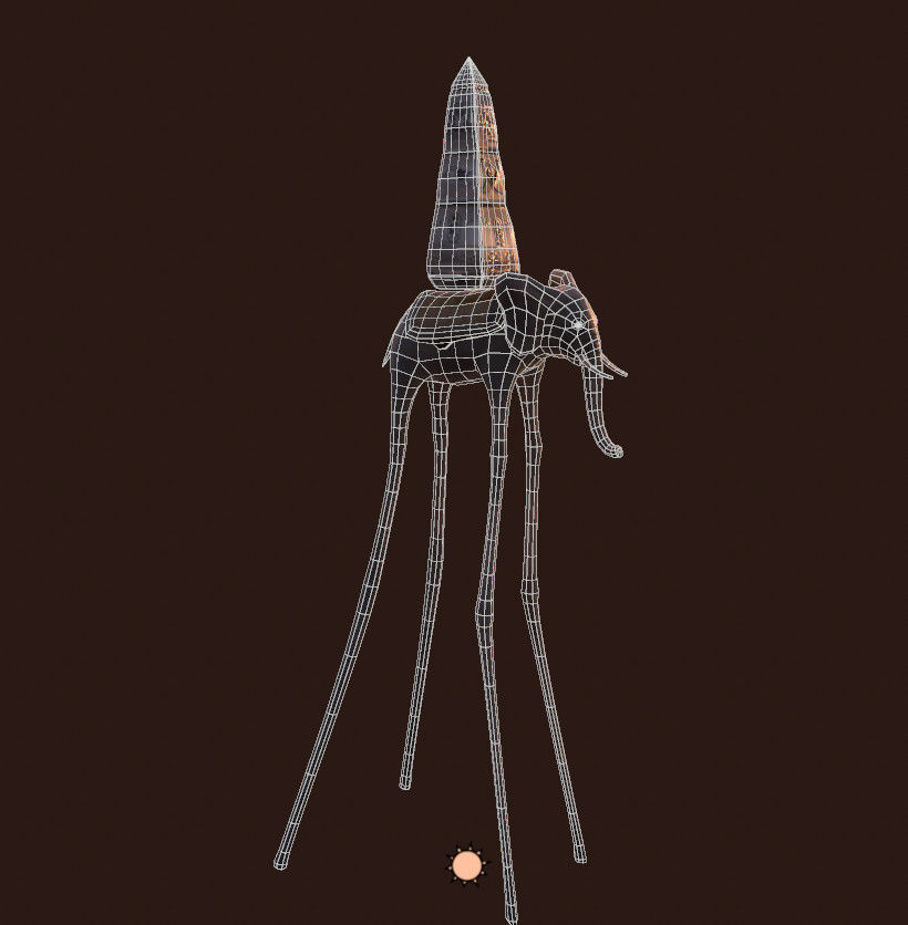 Tribute to Dali The elephants Low-poly 3D model_8