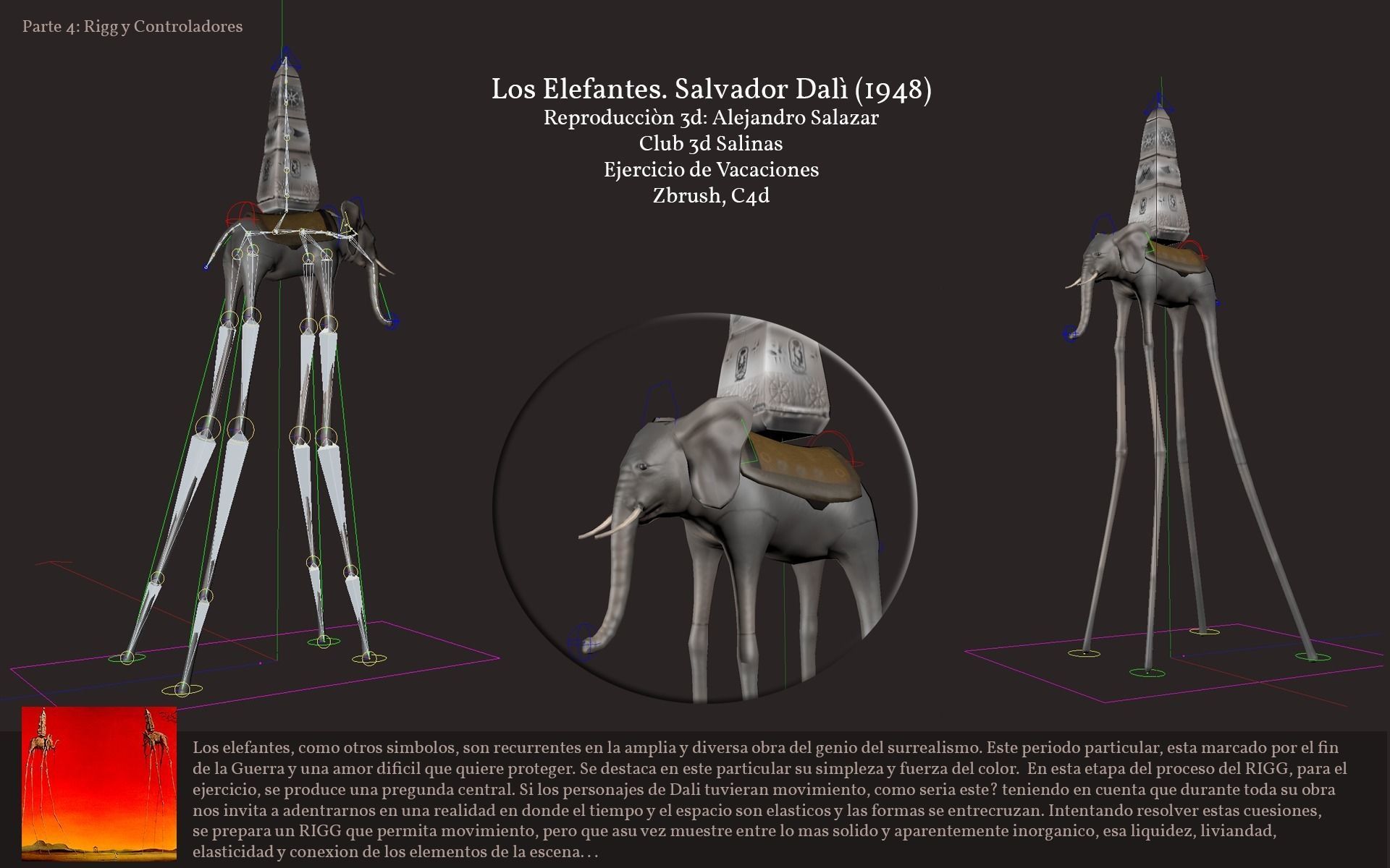 Tribute to Dali The elephants Low-poly 3D model_5
