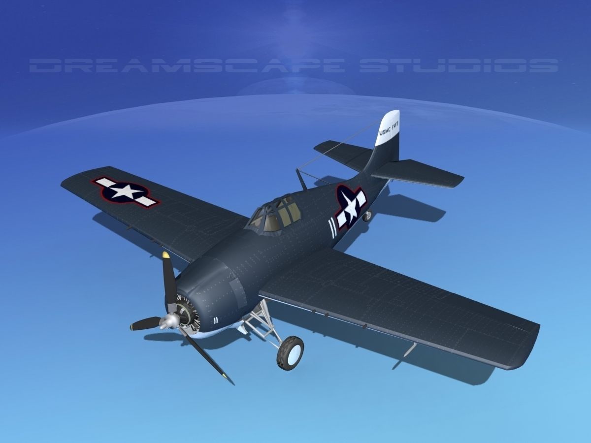 Grumman F4F-3 Wildcat V20 3D model_10