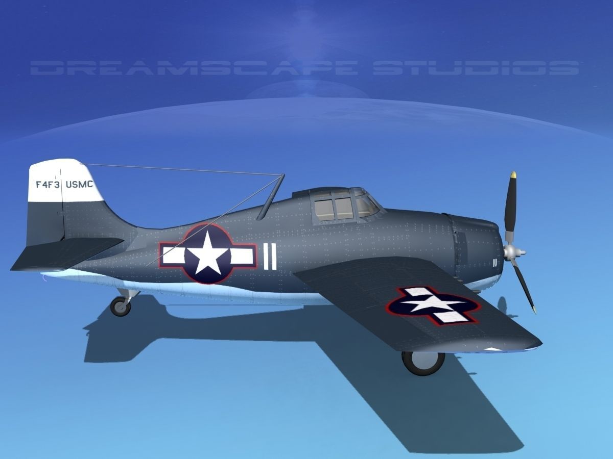 Grumman F4F-3 Wildcat V20 3D model_4