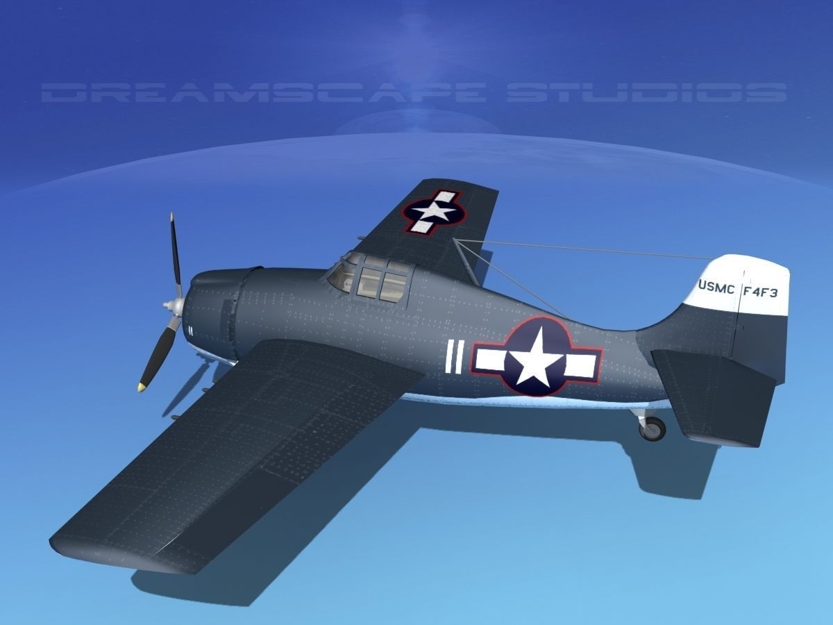 Grumman F4F-3 Wildcat V20 3D model_8