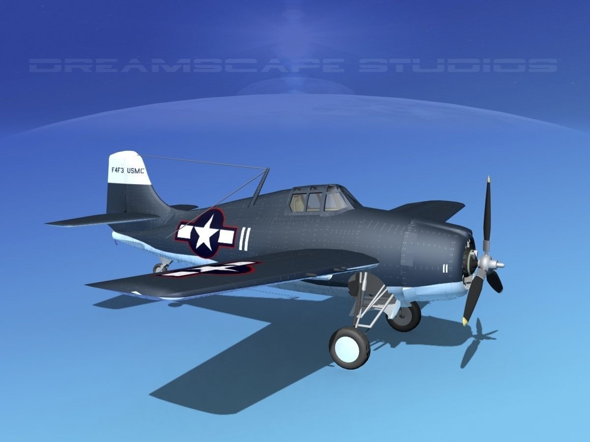 Grumman F4F-3 Wildcat V20 3D model_3