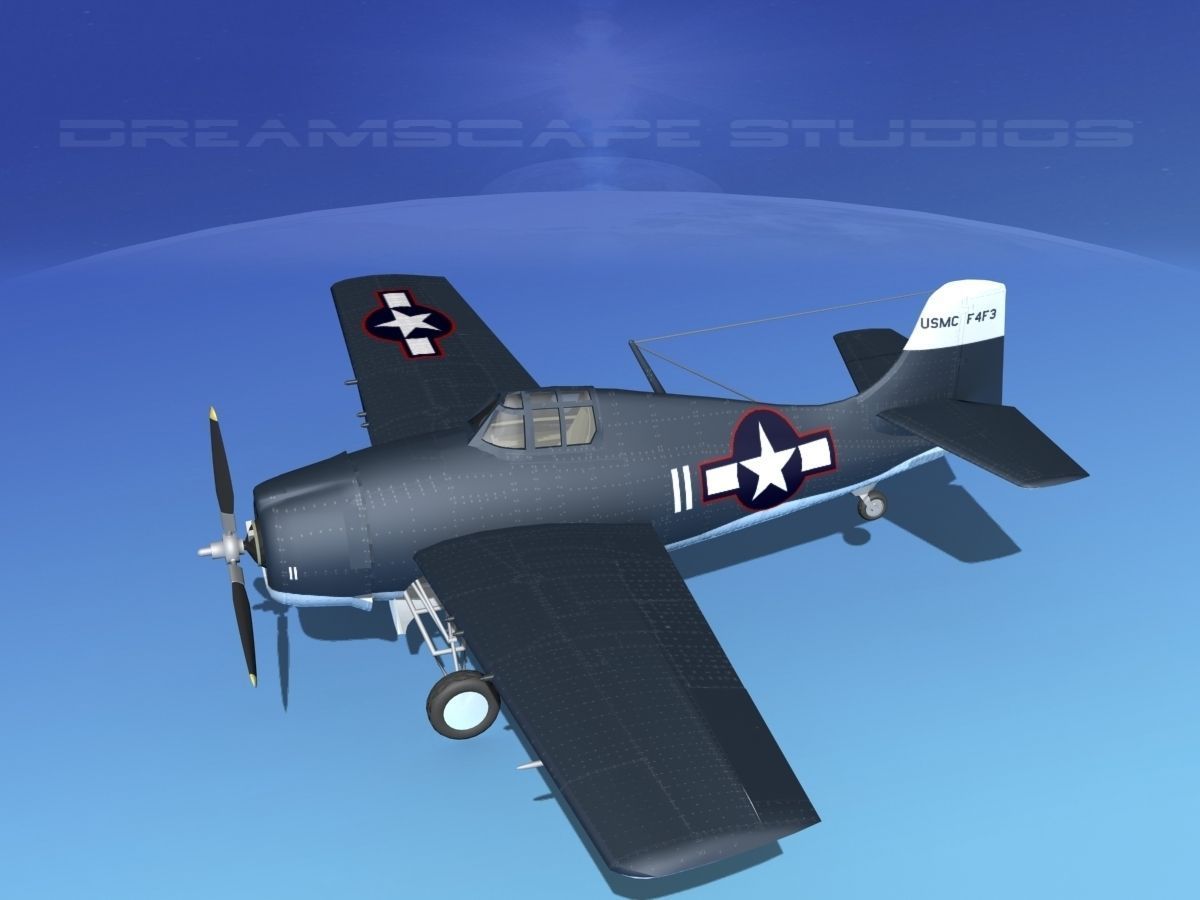 Grumman F4F-3 Wildcat V20 3D model_9
