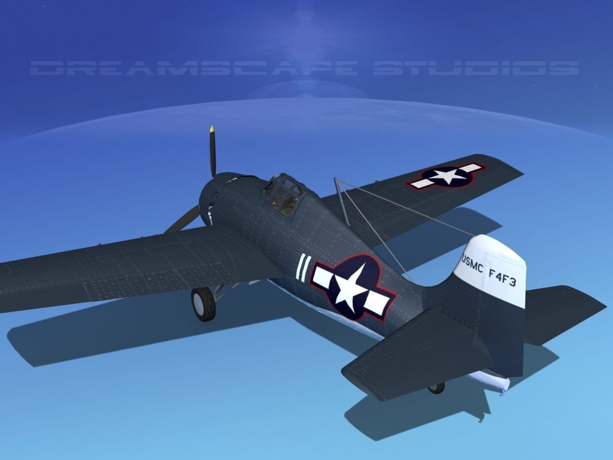 Grumman F4F-3 Wildcat V20 3D model_7
