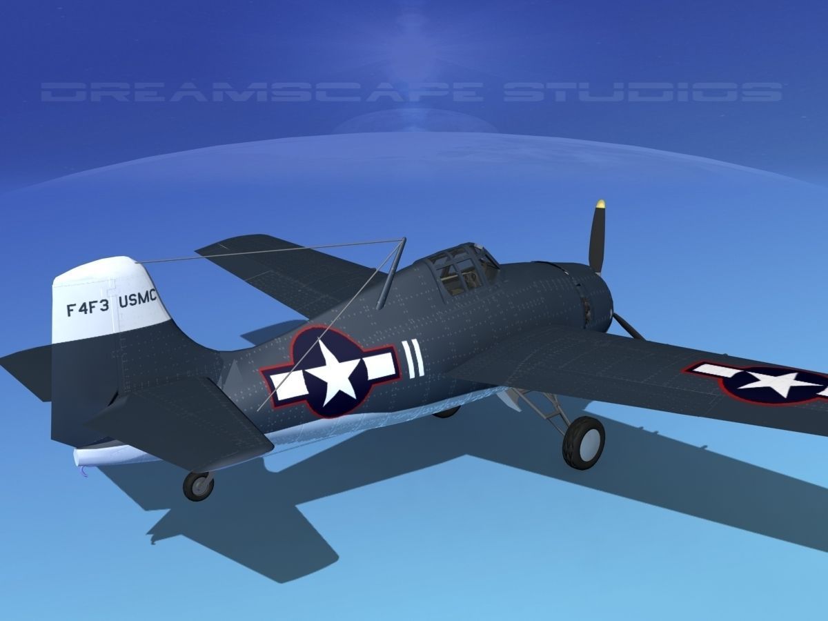 Grumman F4F-3 Wildcat V20 3D model_5
