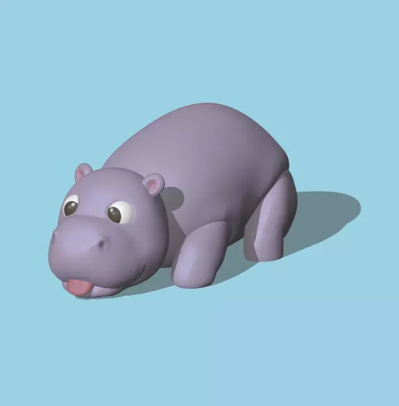 Cute Hippopotamus  3D print model_0