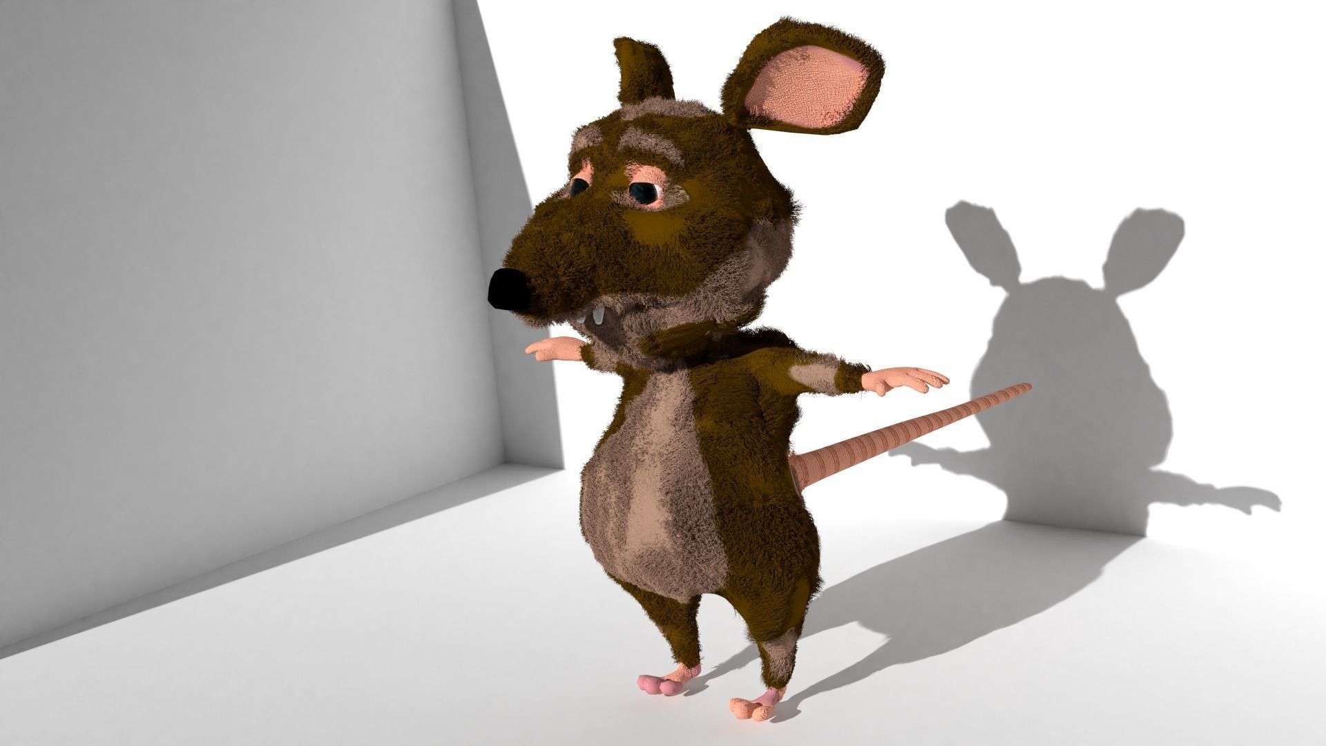 Cute mouse Low-poly 3D model_1