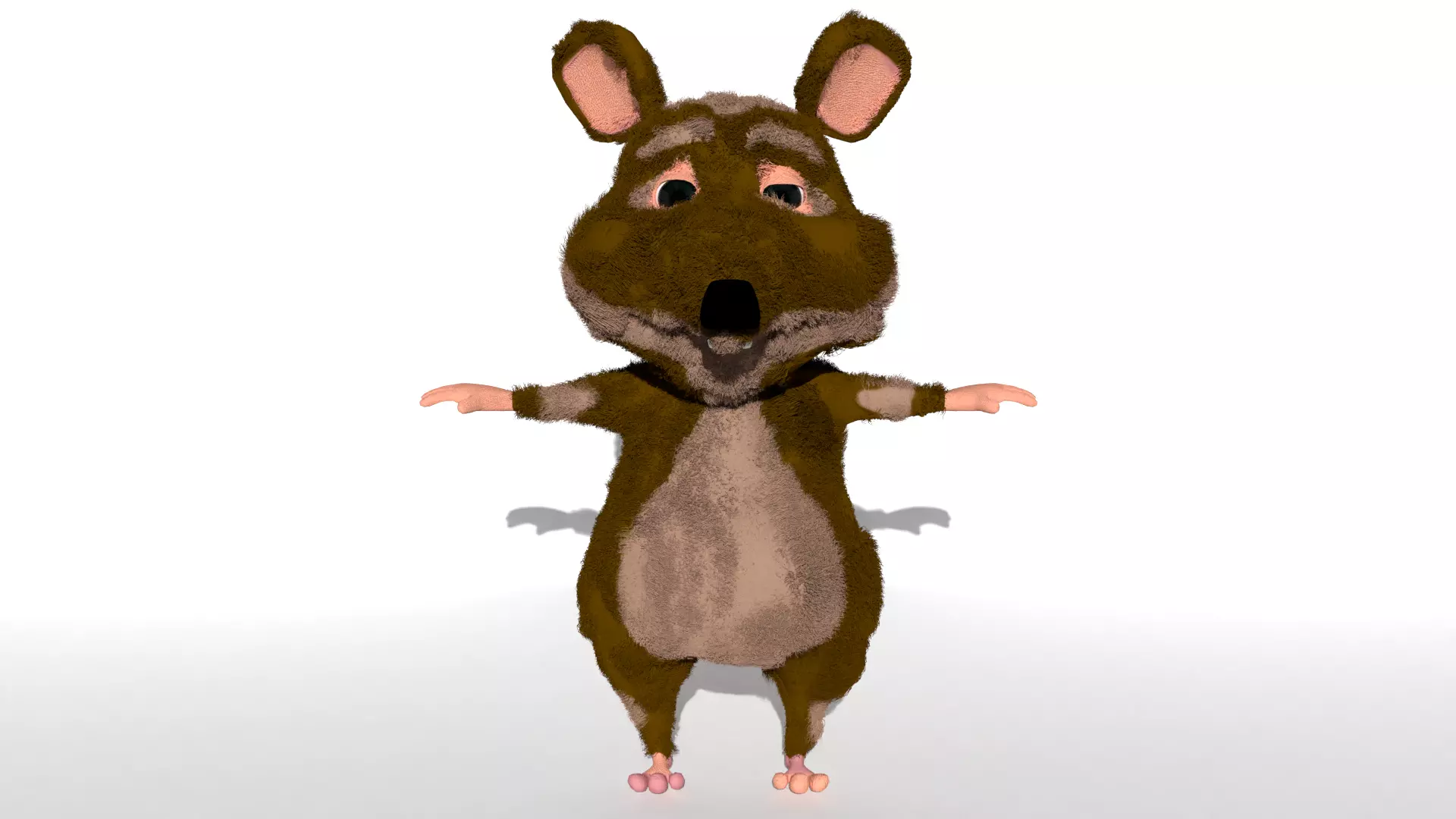 Cute mouse Low-poly 3D model_0