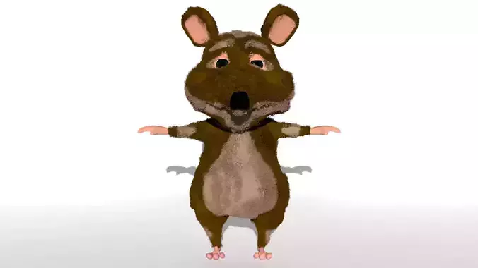 Cute mouse Low-poly 3D model