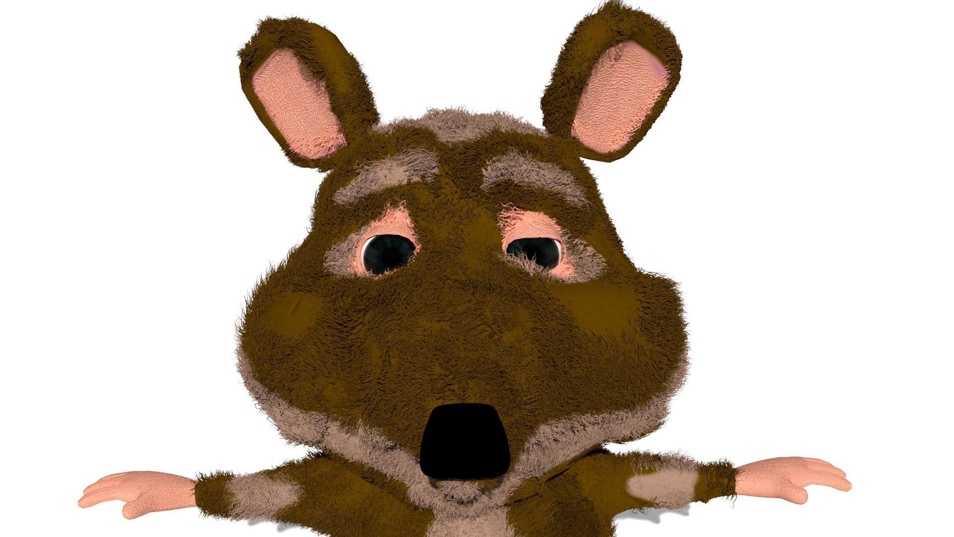 Cute mouse Low-poly 3D model_2