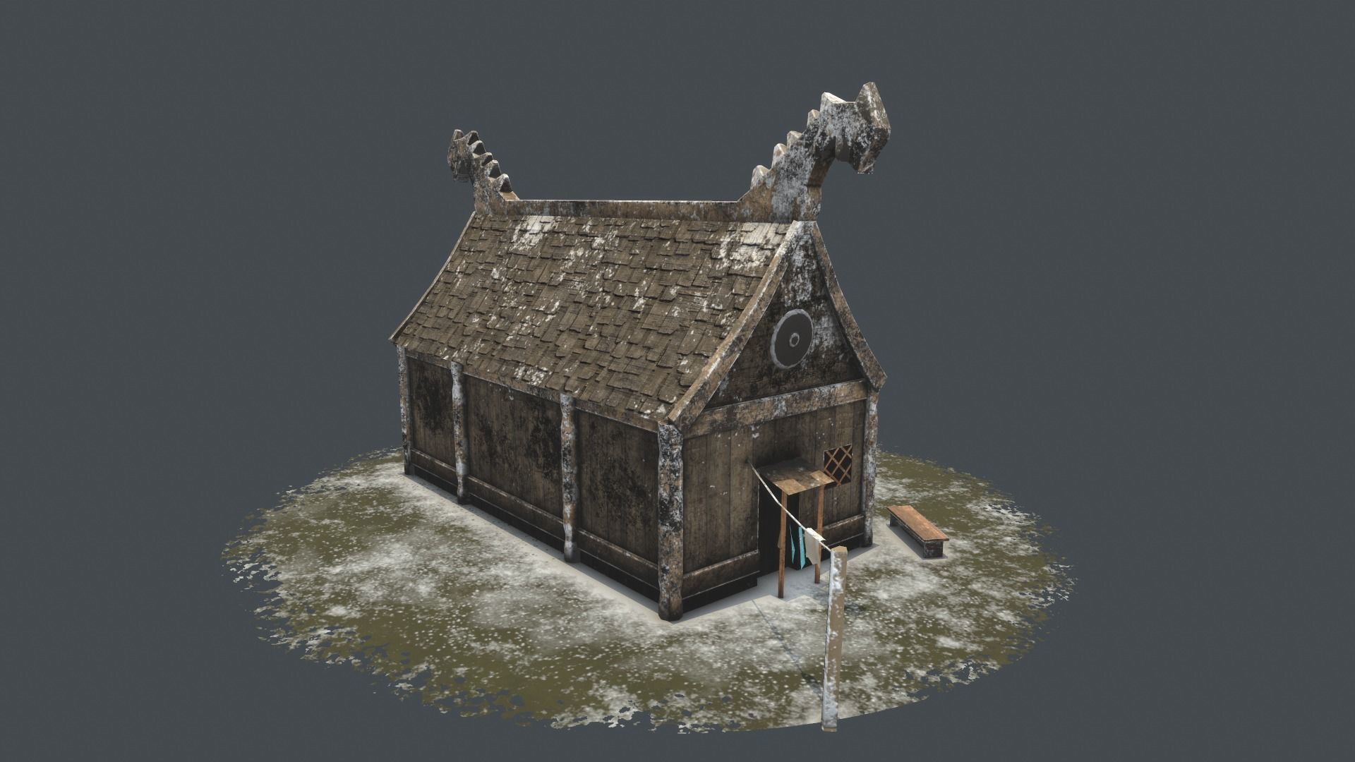 Snow low-poly house Low-poly 3D model_5