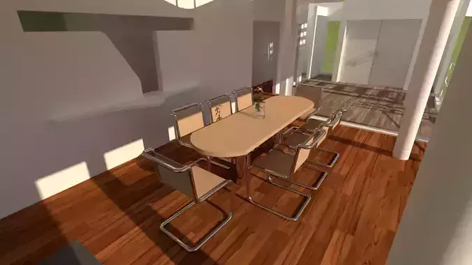 Modern dining table with chairs