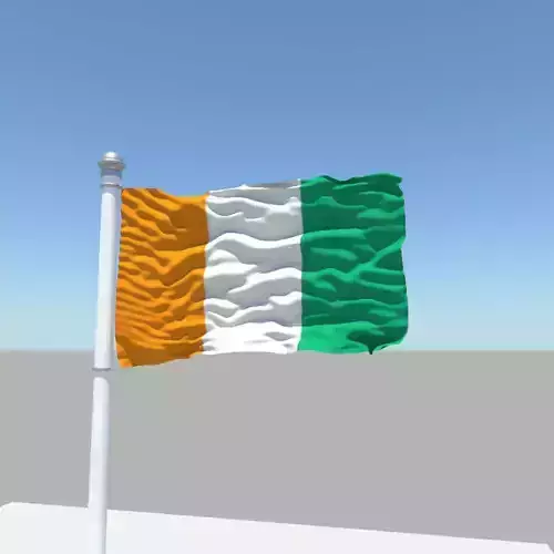 Ivory Coast flag 3D model