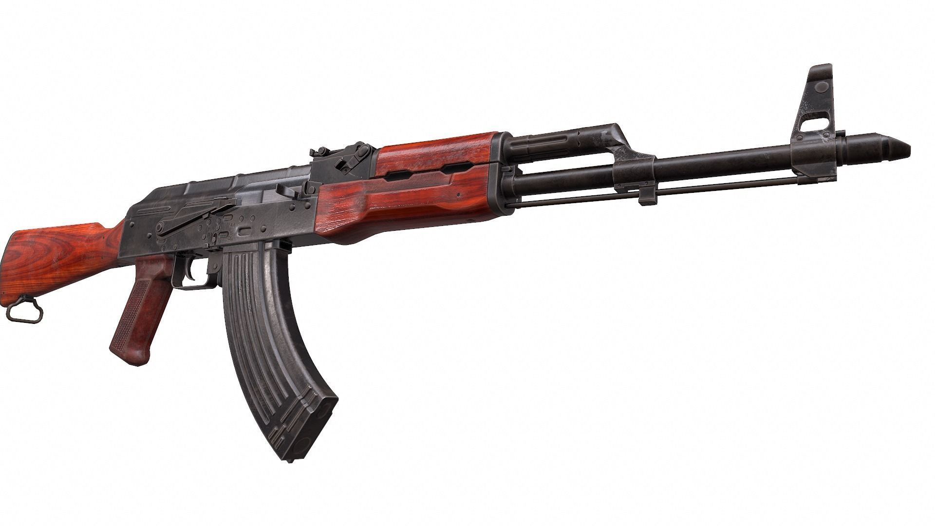 AKM 7 62mm Game ready low-poly Low-poly 3D model_3
