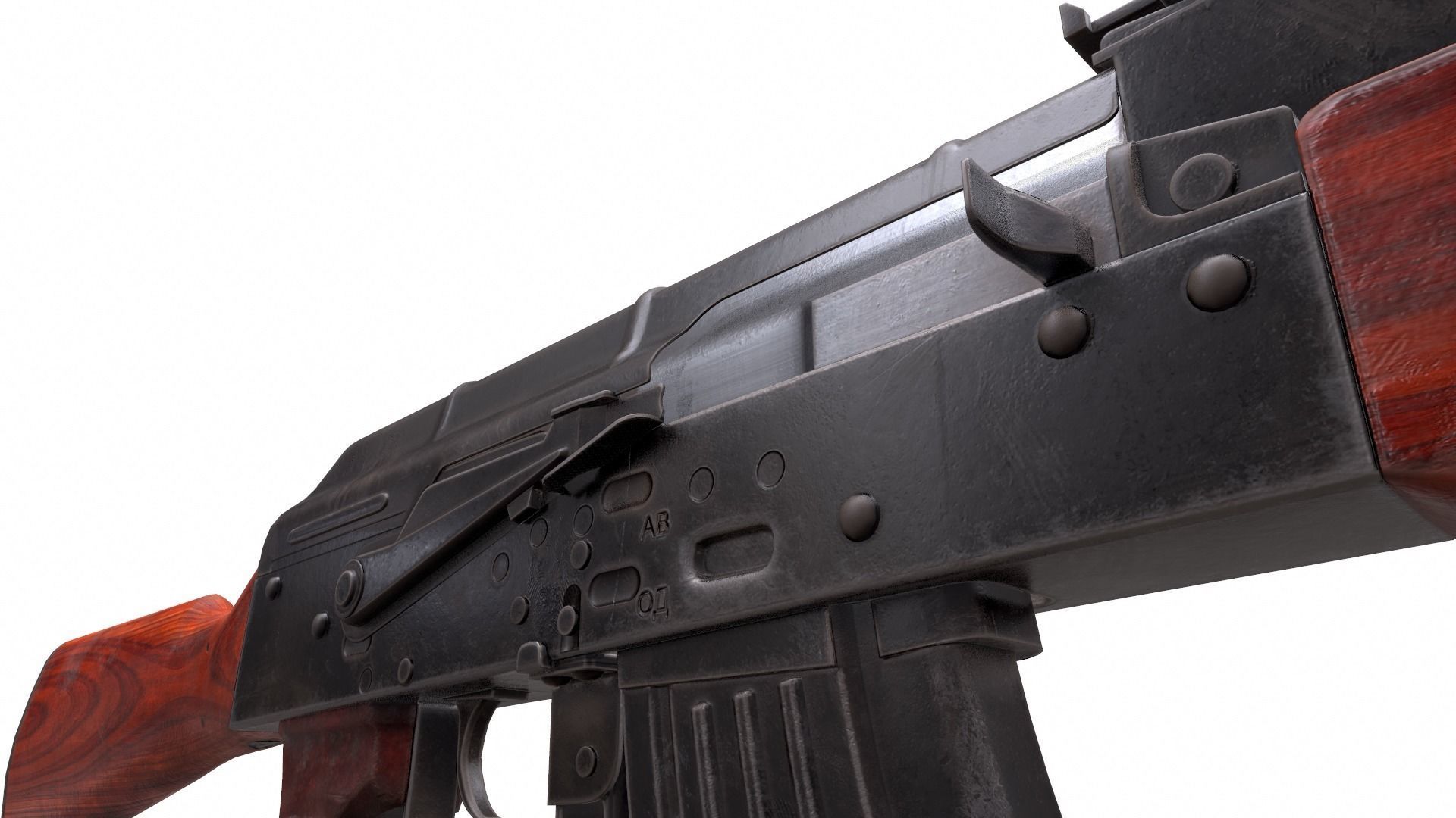 AKM 7 62mm Game ready low-poly Low-poly 3D model_5