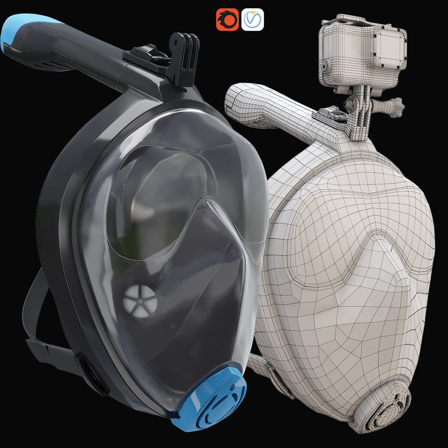 GoPro7 Diving Mask 3D model_6