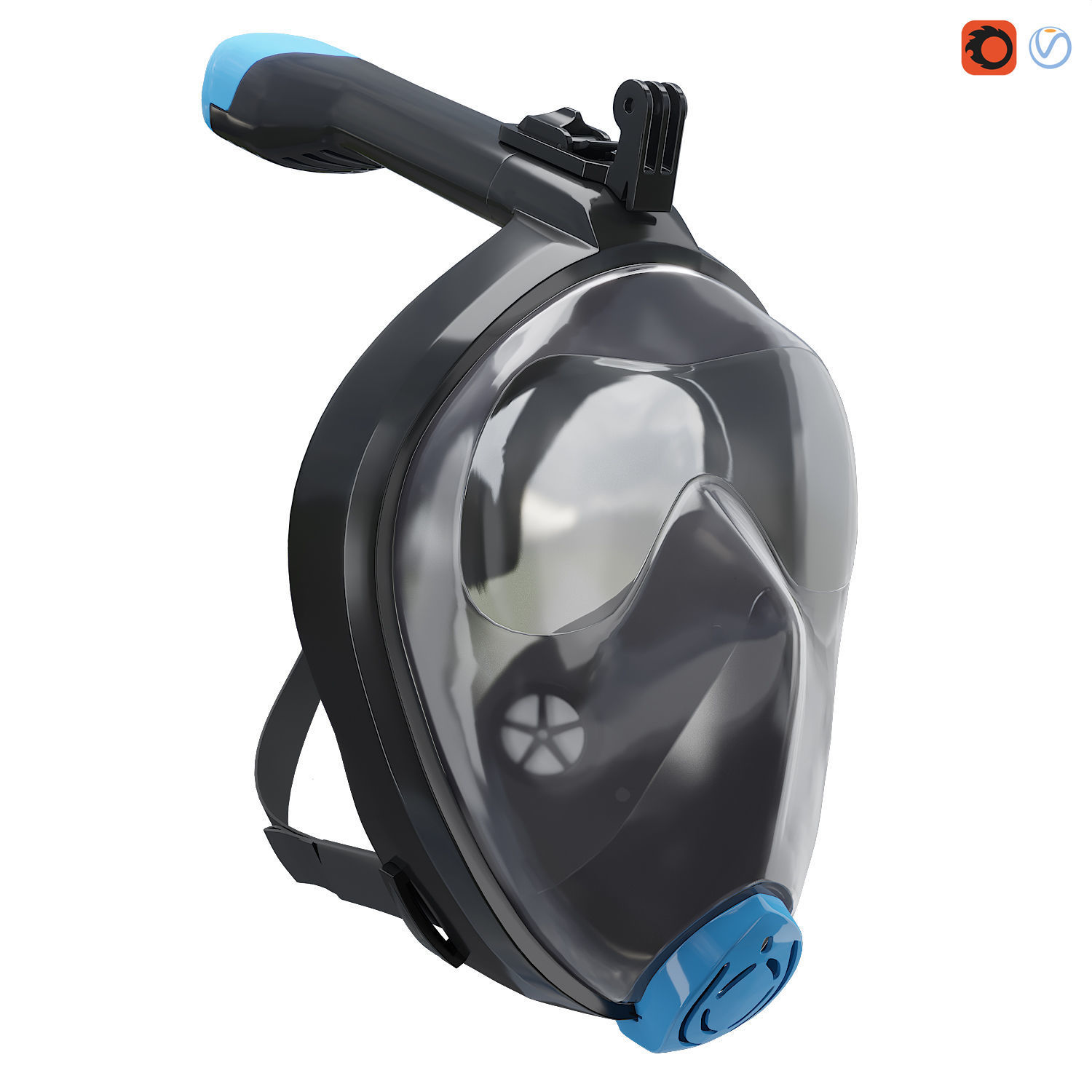 GoPro7 Diving Mask 3D model_1