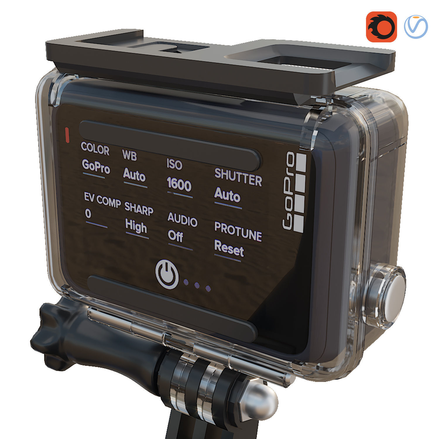 GoPro7 Diving Mask 3D model_4