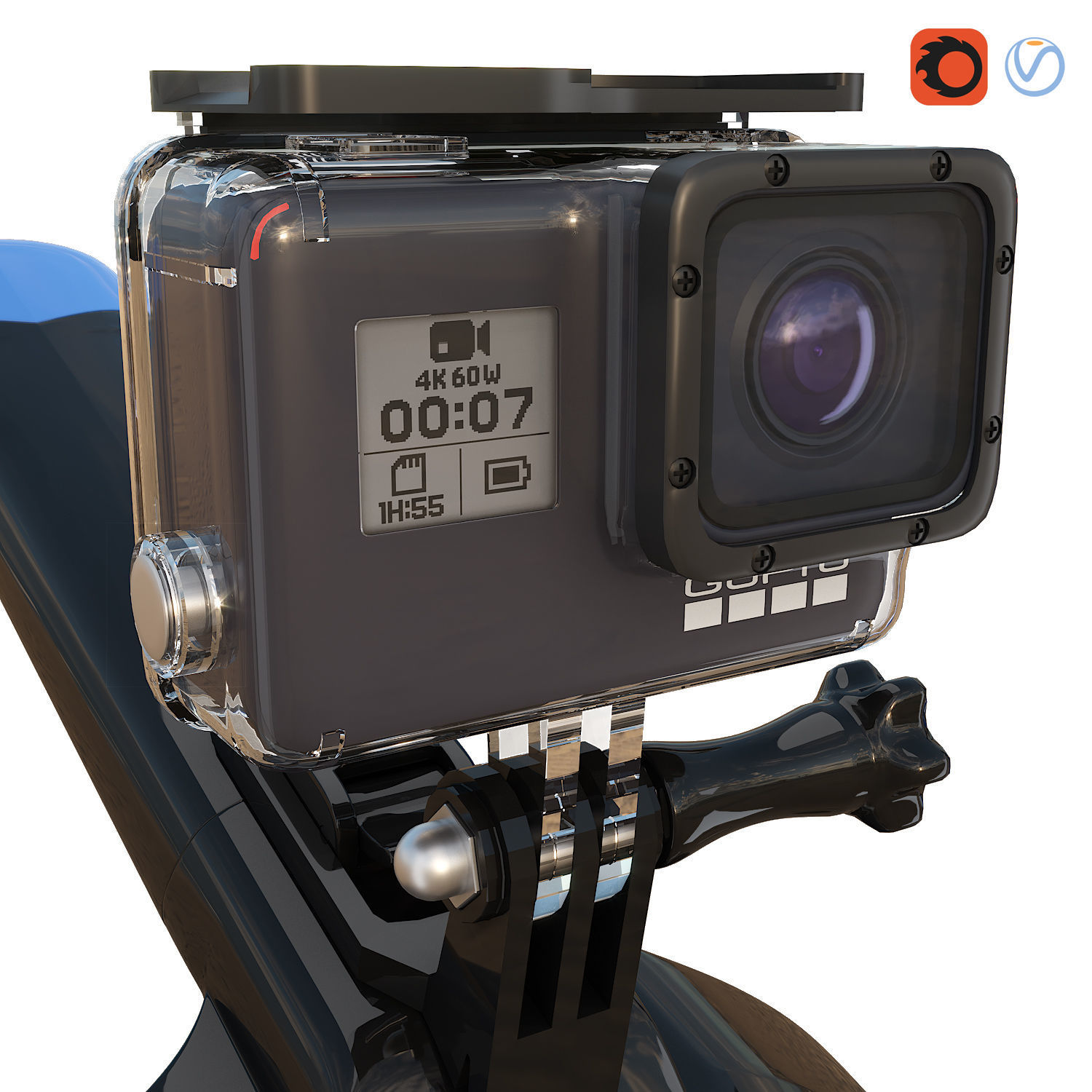 GoPro7 Diving Mask 3D model_2
