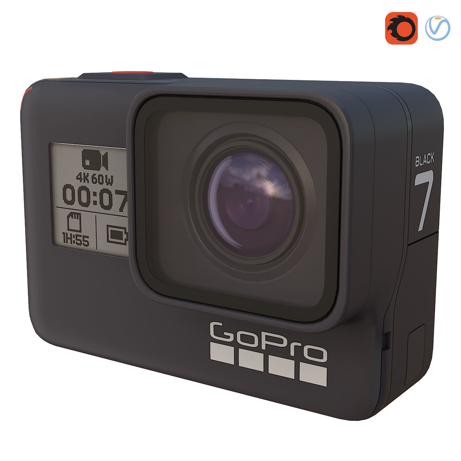 GoPro7 Diving Mask 3D model_3