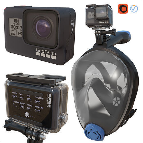 GoPro7 Diving Mask 3D model