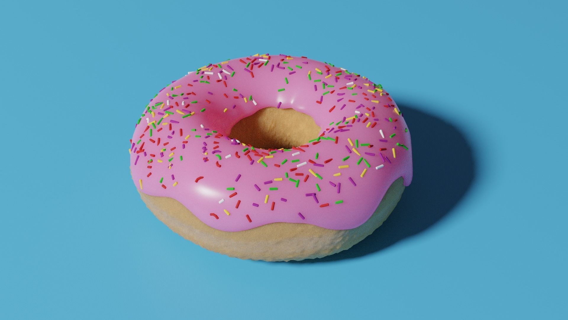 Donut 3D Model - Game Ready with sprinkles Free low-poly 3D model_3
