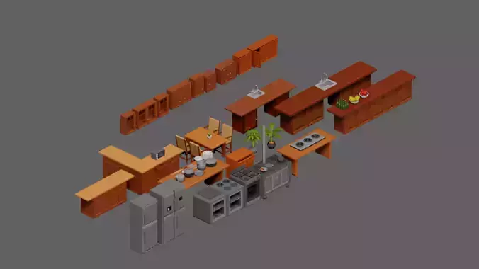 LowPoly Kitchen Pack