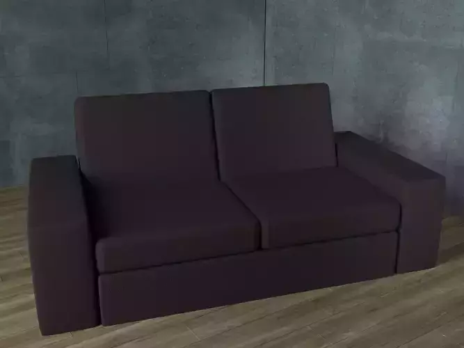 Small office sofa in dark brown leather color