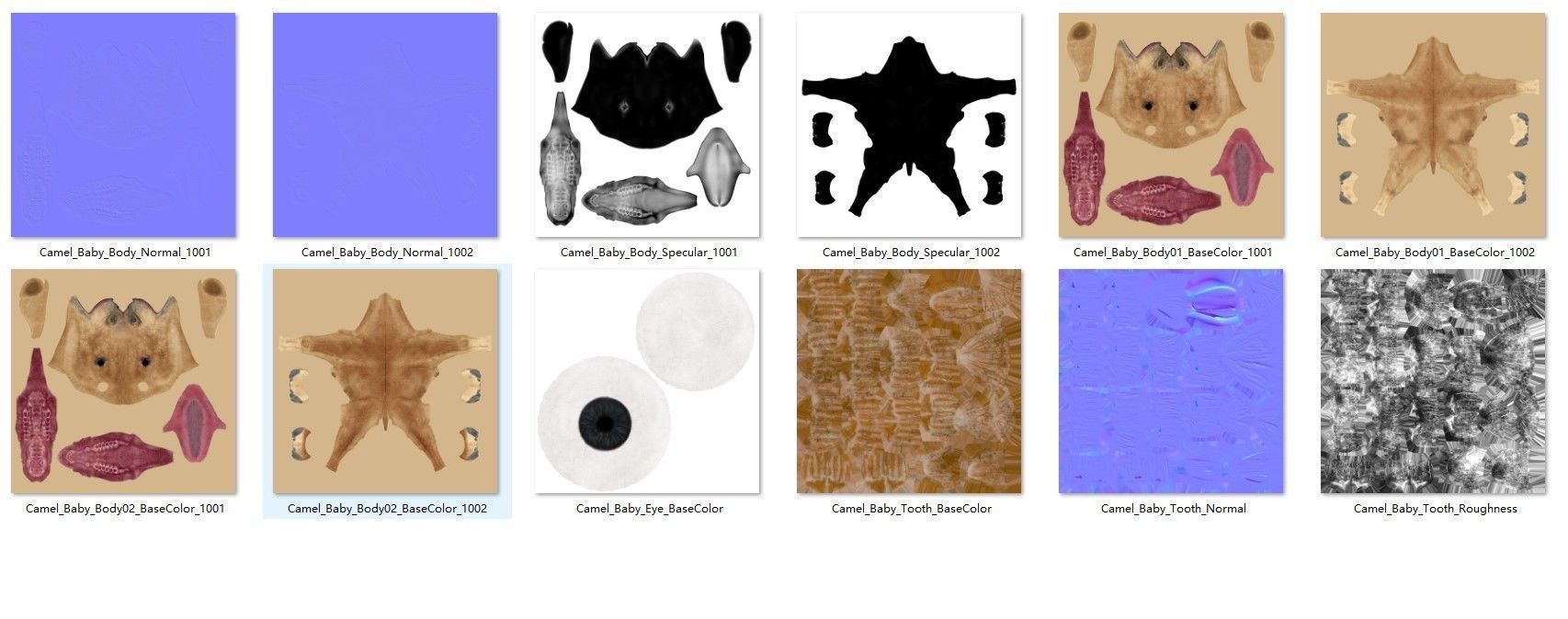 Camel Baby Rigged 3D model_12