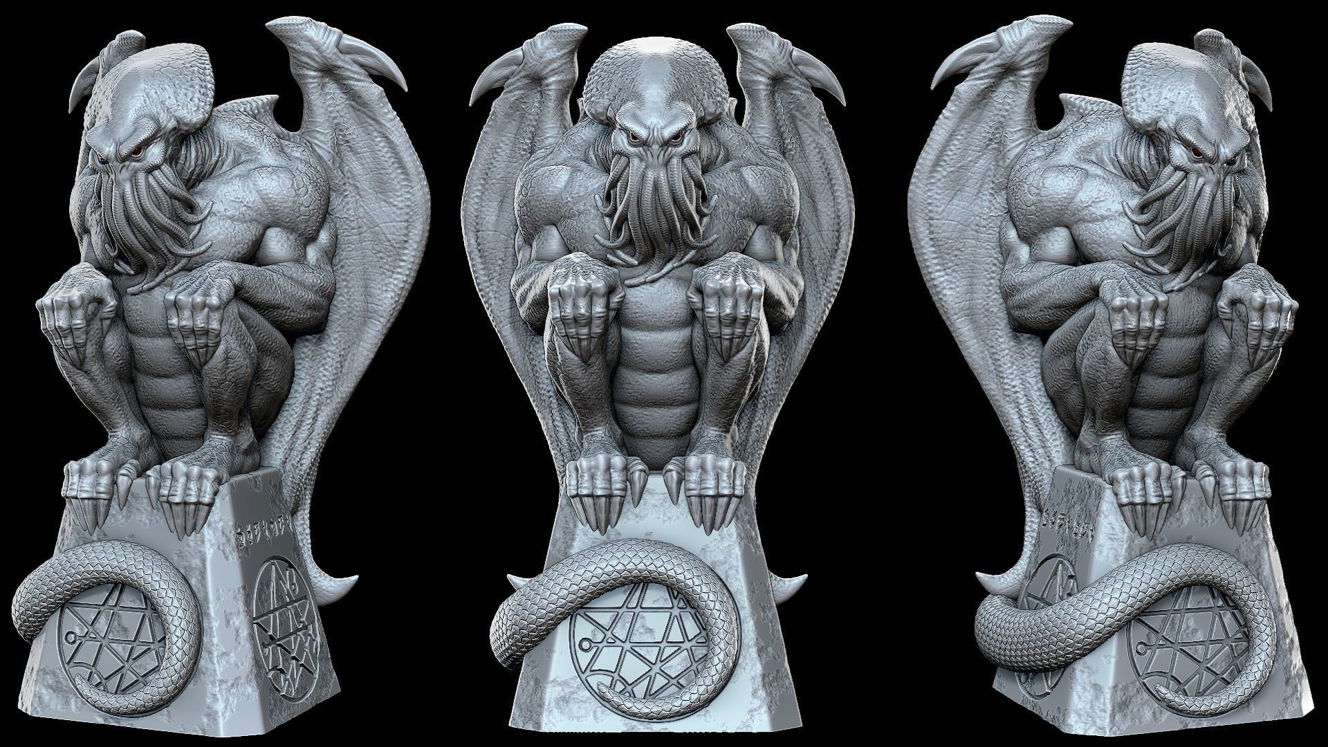 Cthulhu The Great Old One Estatue - Lovecraft 3D print model_2