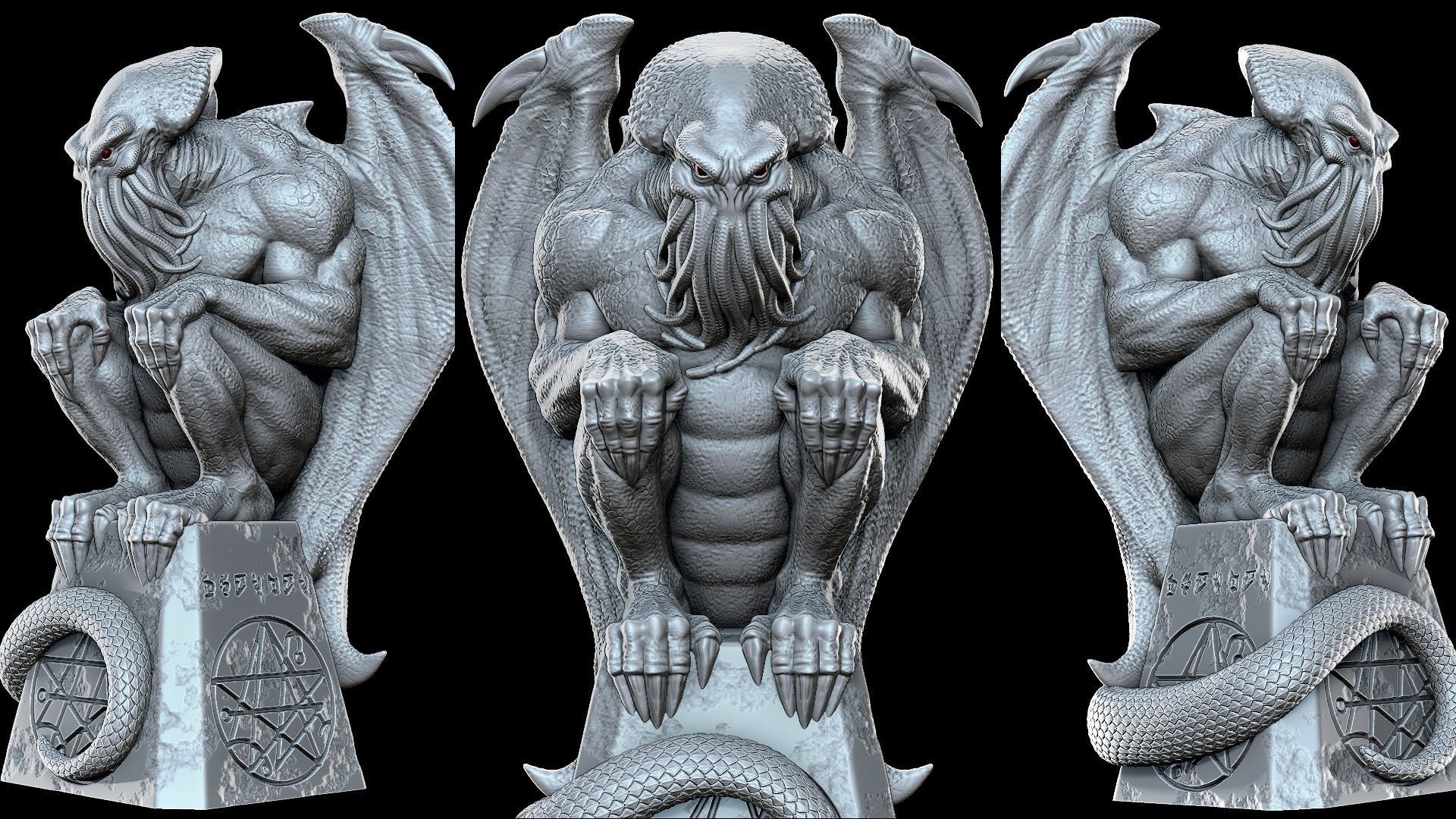 Cthulhu The Great Old One Estatue - Lovecraft 3D print model_4
