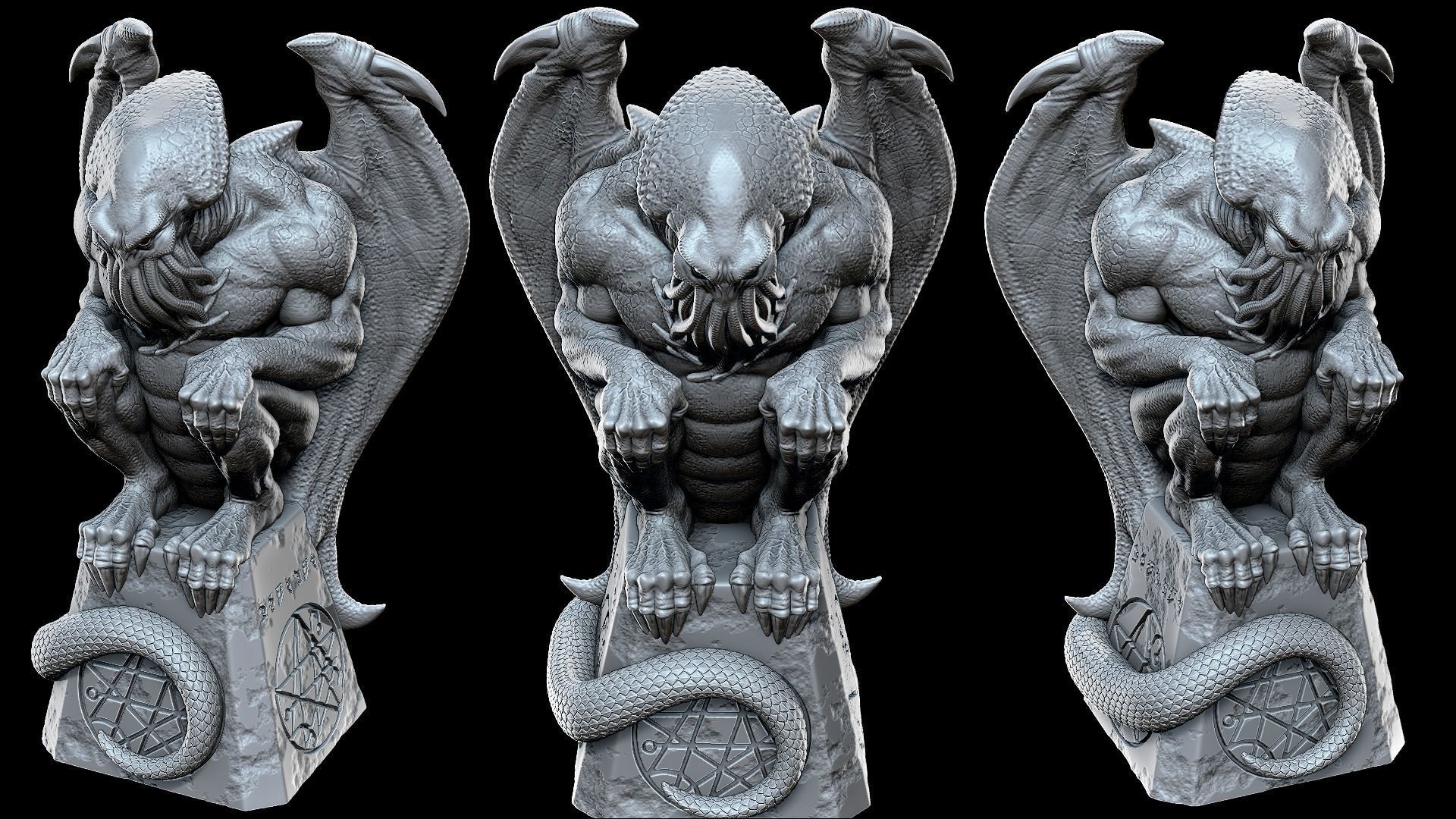 Cthulhu The Great Old One Estatue - Lovecraft 3D print model_7