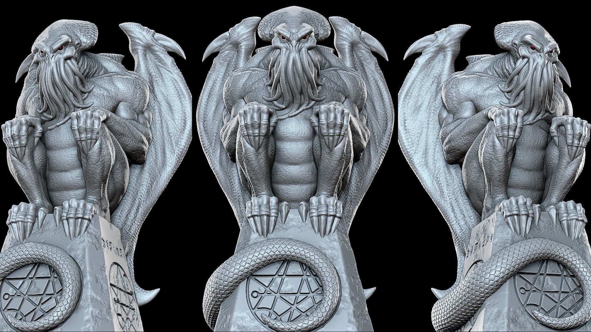 Cthulhu The Great Old One Estatue - Lovecraft 3D print model_6