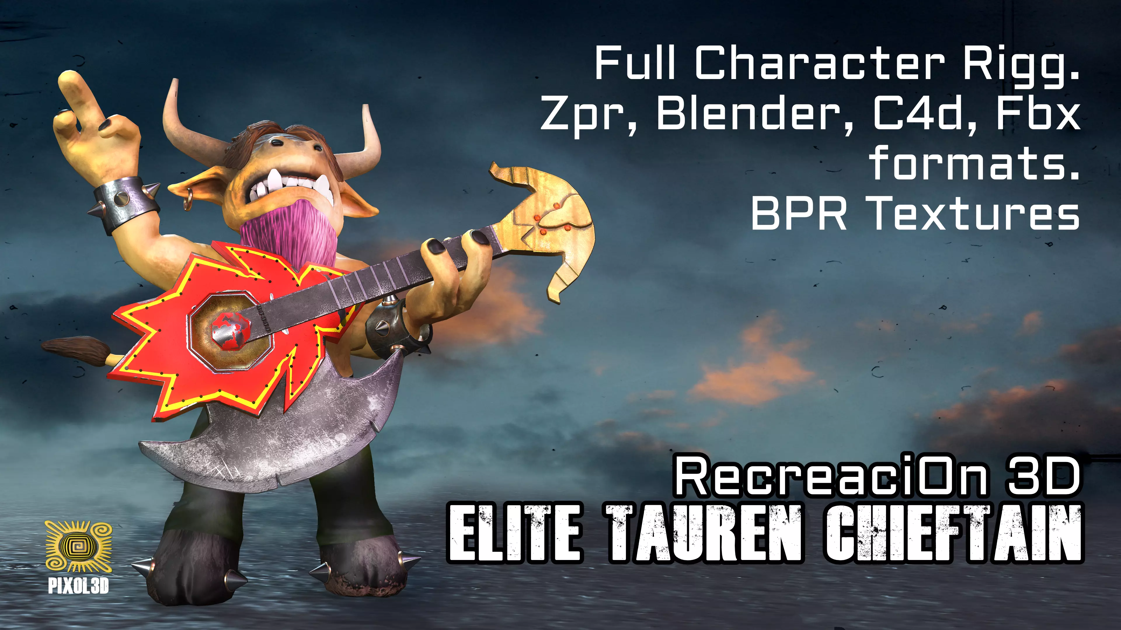 Elite Tauren Chieftain Recreacion 3D Low-poly 3D model_0