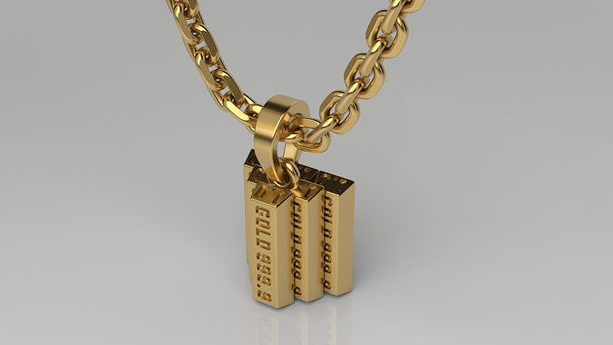 Gold bar pendant  3D print model