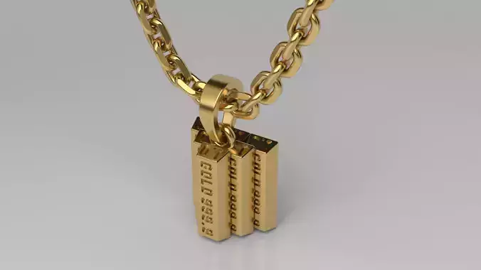 Gold bar pendant  3D print model