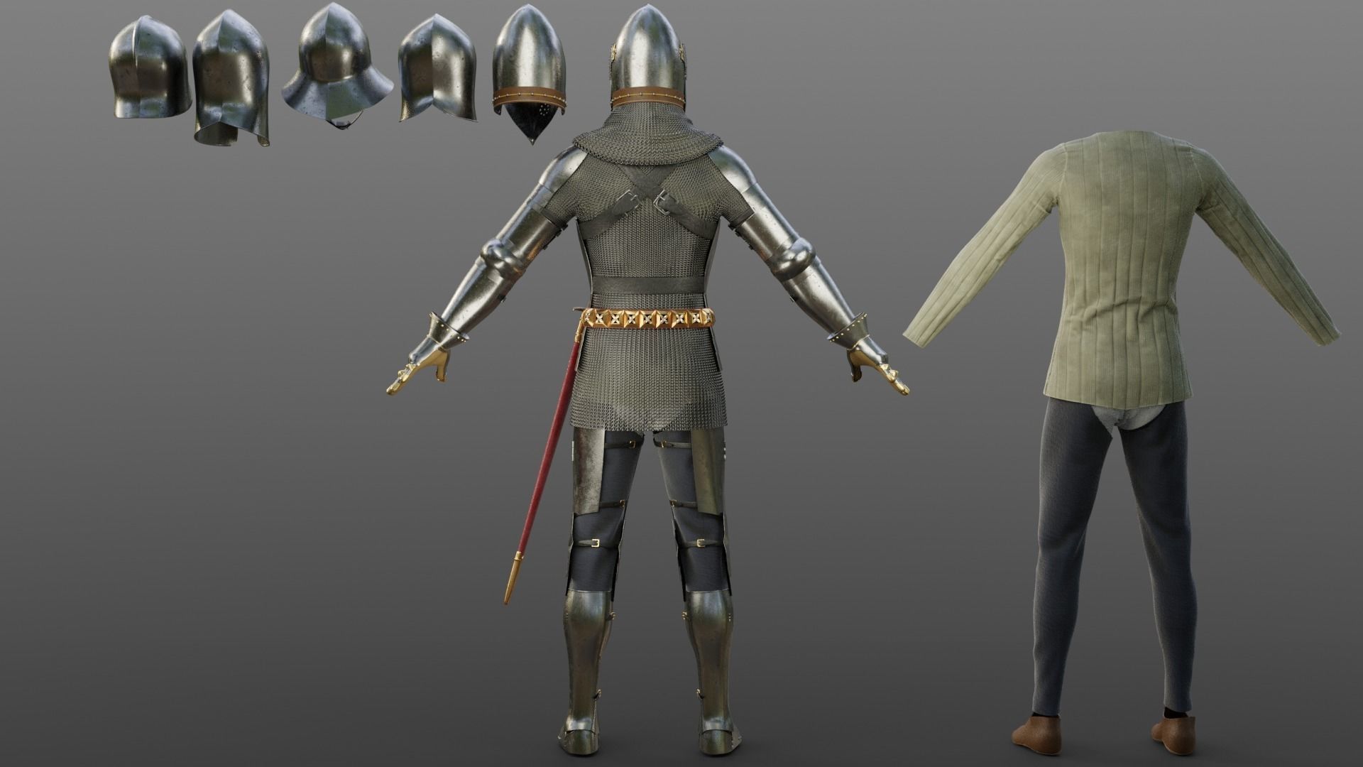Early 15th Century English armor 3D model_2