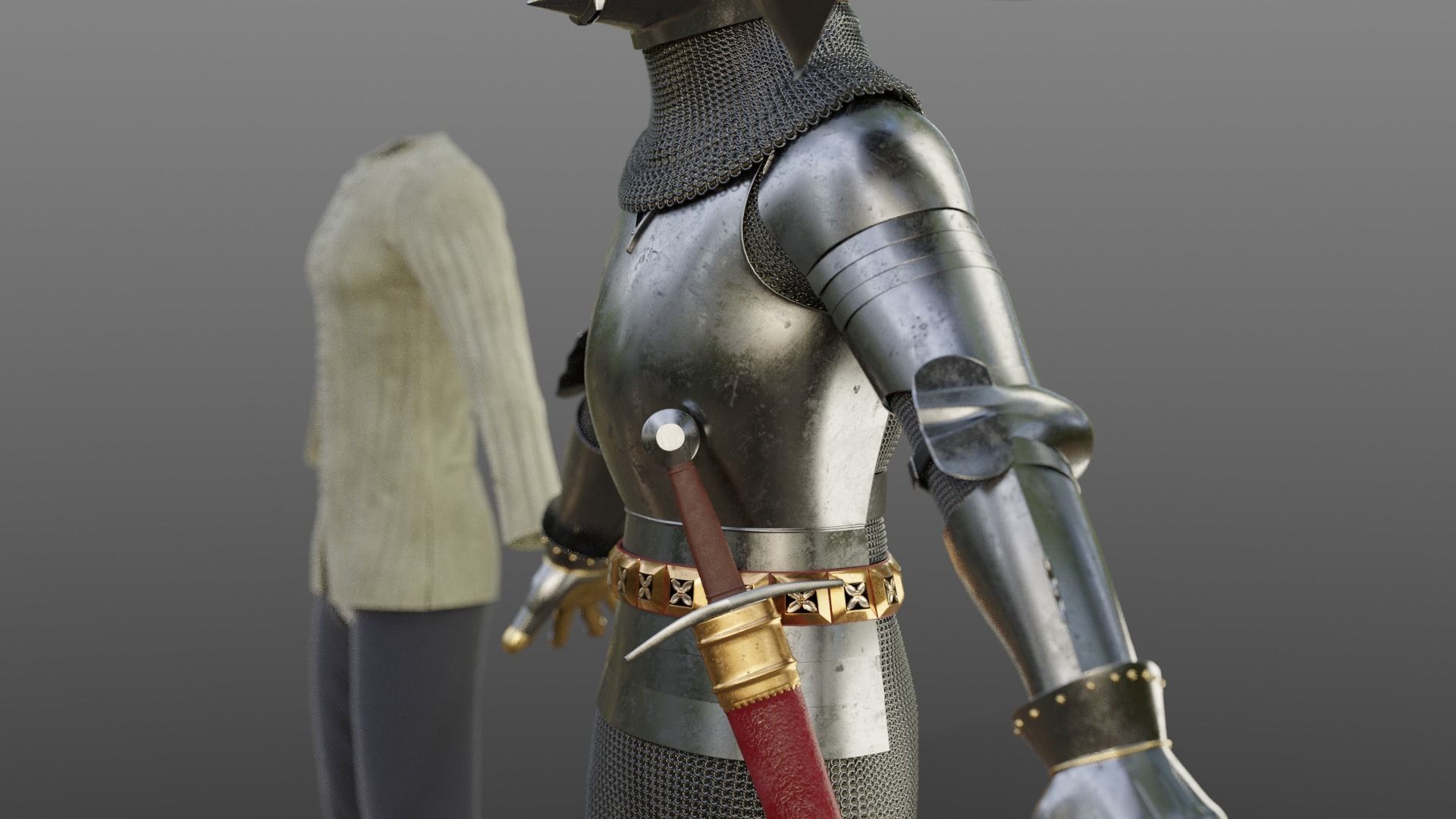 Early 15th Century English armor 3D model_5