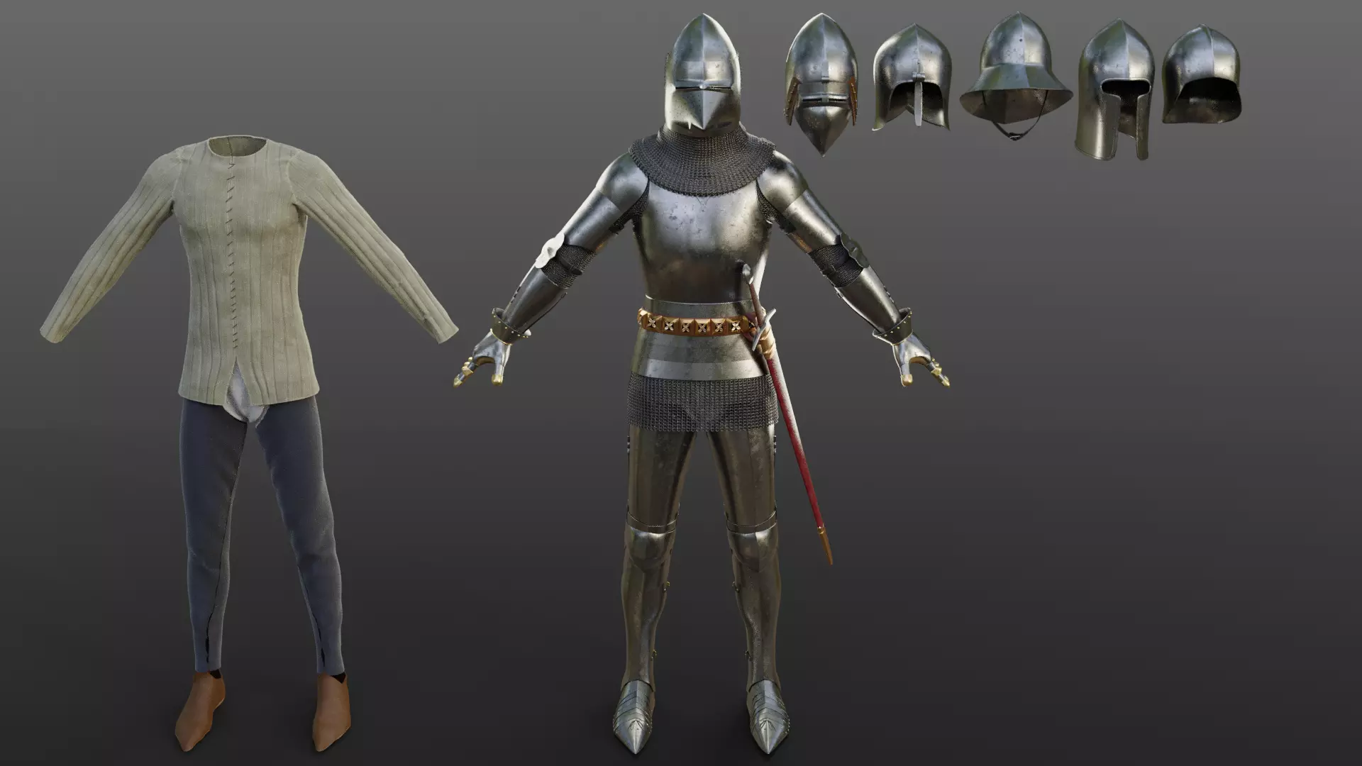 Early 15th Century English armor 3D model_0