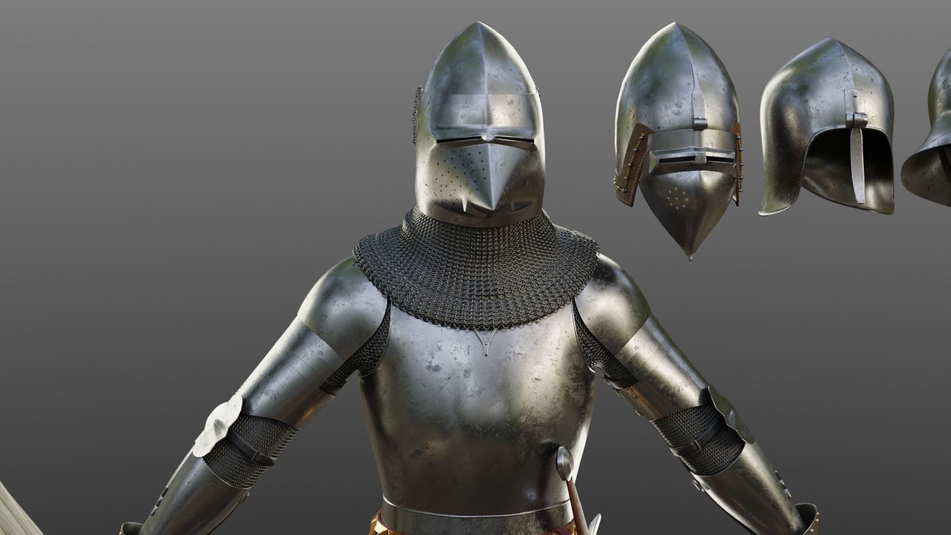 Early 15th Century English armor 3D model_4