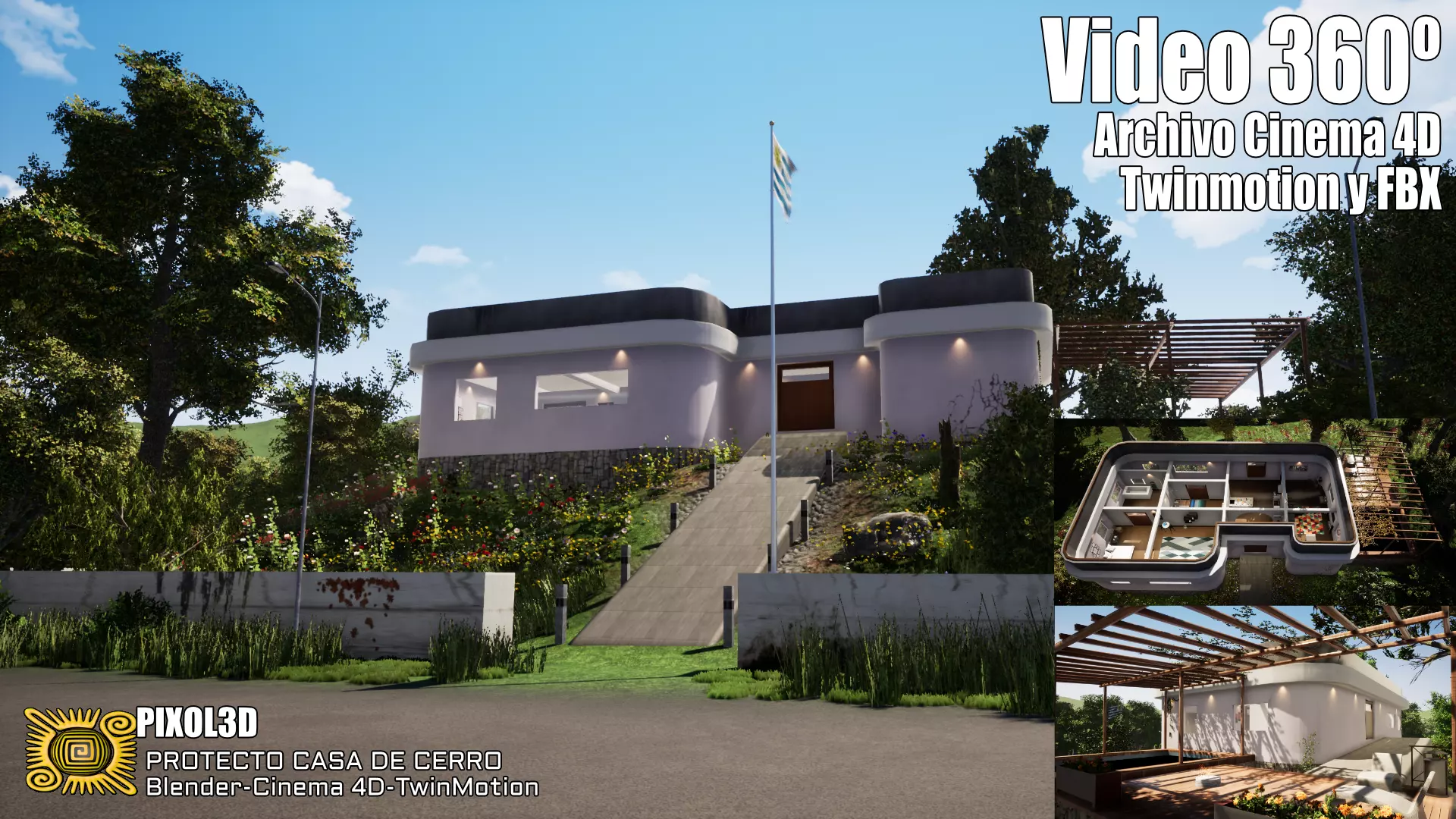 Casa del Cerro project Low-poly 3D model_0