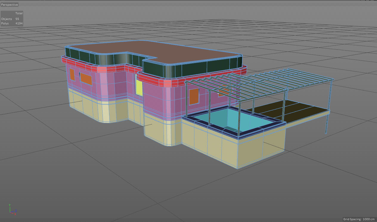 Casa del Cerro project Low-poly 3D model_13