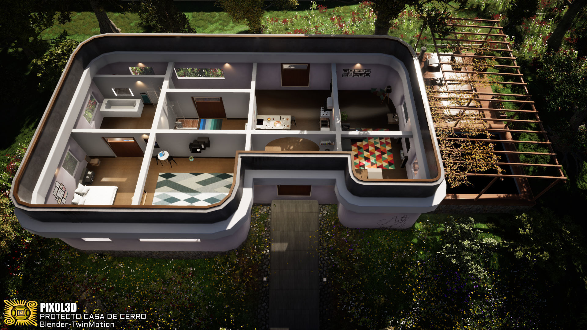 Casa del Cerro project Low-poly 3D model_4