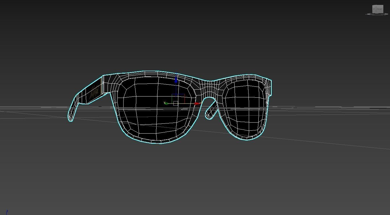 Sunglasses with gold accents Low-poly 3D model_3