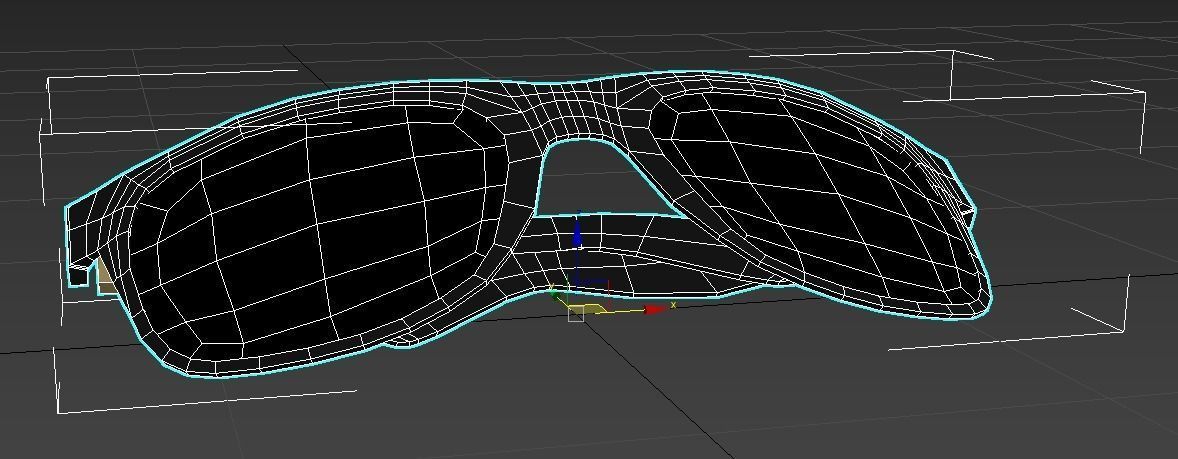 Sunglasses with gold accents Low-poly 3D model_4