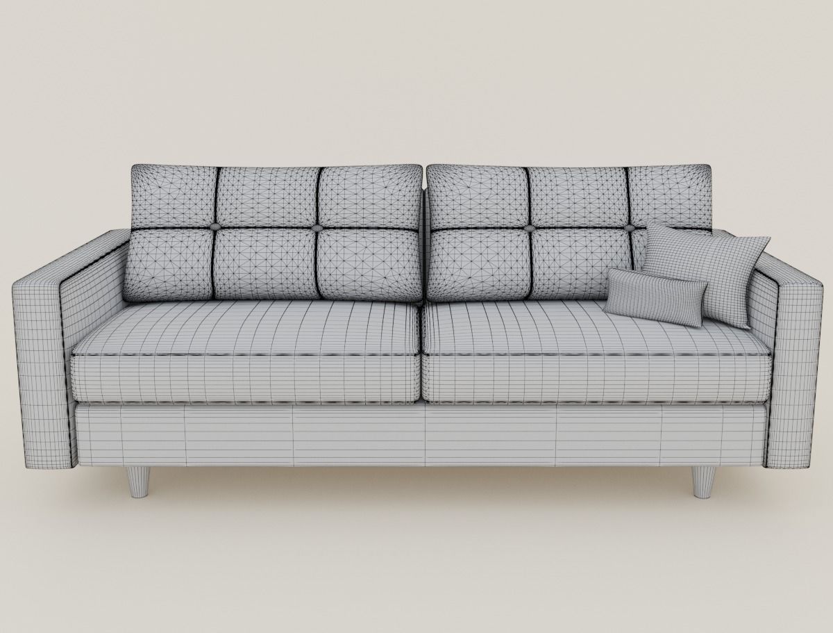Fabric sofa 3D model_1