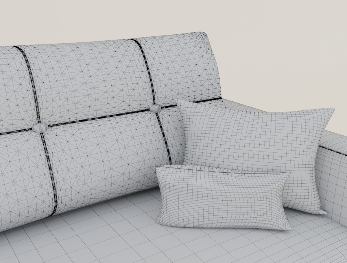 Fabric sofa 3D model_6